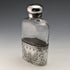 Late 19th century British antique silver plate decoration glass skittle hip flask