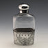 Late 19th century British antique silver plate decoration glass skittle hip flask