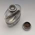 Late 19th century British antique silver plate decoration glass skittle hip flask