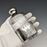 Late 19th century British antique silver plate decoration glass skittle hip flask