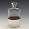 1900 British Antique Sterling Silver Lid Glass Skittles Hip Flask Mappin Brothers