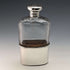 1900 British Antique Sterling Silver Lid Glass Skittles Hip Flask Mappin Brothers