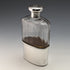1900 British Antique Sterling Silver Lid Glass Skittles Hip Flask Mappin Brothers