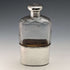 1900 British Antique Sterling Silver Lid Glass Skittles Hip Flask Mappin Brothers