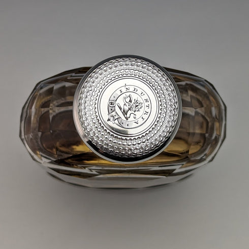 1900 年英國古董純銀蓋玻璃彩虹柱酒壺 Mappin Brothers