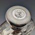 1900 British Antique Sterling Silver Lid Glass Skittles Hip Flask Mappin Brothers