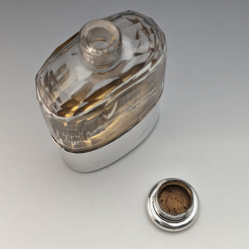 1900 年英國古董純銀蓋玻璃彩虹柱酒壺 Mappin Brothers