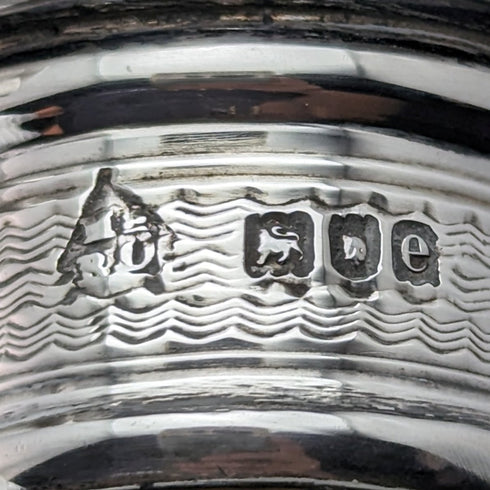 1900 British Antique Sterling Silver Lid Glass Skittles Hip Flask Mappin Brothers
