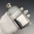1900 British Antique Sterling Silver Lid Glass Skittles Hip Flask Mappin Brothers