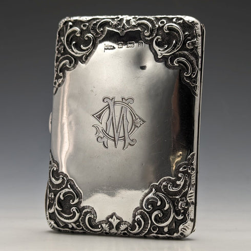 1900 英國古董純銀雙門卡包 Walker & Hall