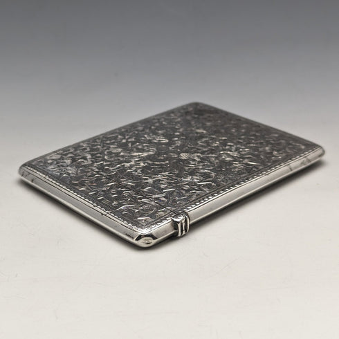 1887 British Antique Sterling Silver Card Case 76g George Unite