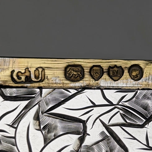 1887 British Antique Sterling Silver Card Case 76g George Unite