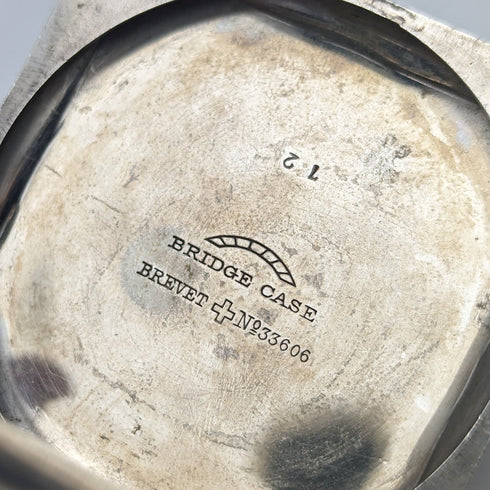 古董 Hebdomas 8 天懷錶方形錶殼,運作良好