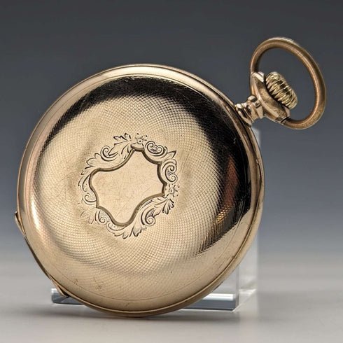 Antique Swiss Modernista Jumping Hour pocket watch works well