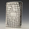 2001 British Vintage Sterling Silver Crocodile Pattern Card Case 62g Carr's of Sheffield