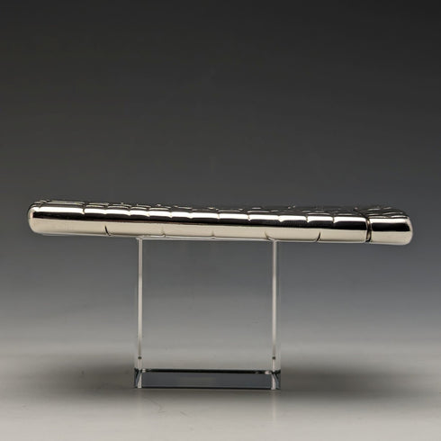 2001 British Vintage Sterling Silver Crocodile Pattern Card Case 62g Carr's of Sheffield