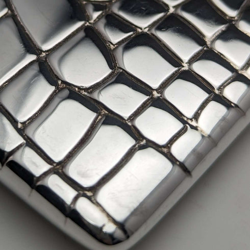2001年 英国ヴィンテージ 純銀製 クロコダイル柄 カードケース 62g Carr's of Sheffield