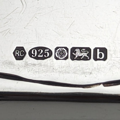 2001 British Vintage Sterling Silver Crocodile Pattern Card Case 62g Carr's of Sheffield