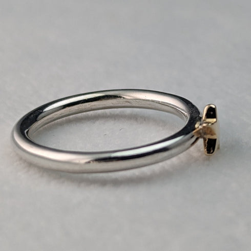 英国製 ジュエリー 9ctゴールドスター 純銀リング 指輪 ALM