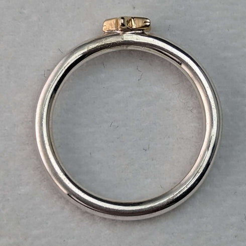 British Jewelry 9ct Gold Star Sterling Silver Ring Ring ALM