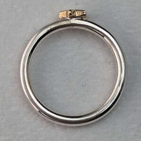 英国製 ジュエリー 9ctゴールドスター 純銀リング 指輪 ALM