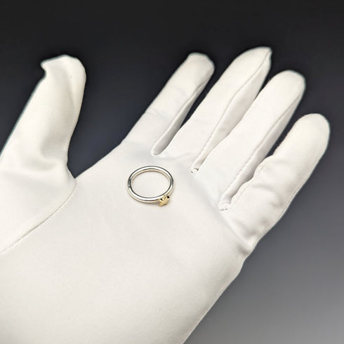 英国製 ジュエリー 9ctゴールドスター 純銀リング 指輪 ALM