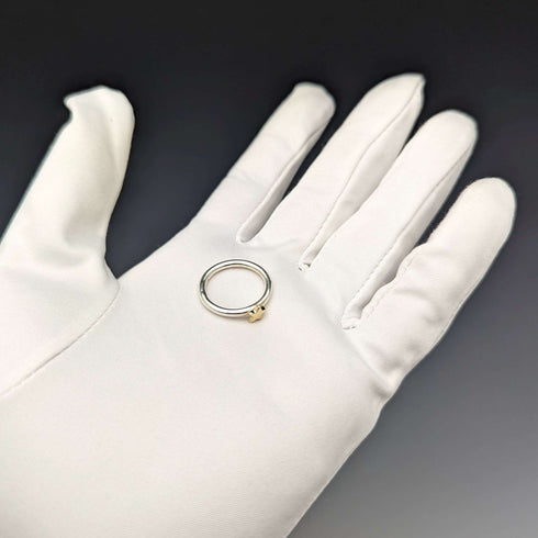 British Jewelry 9ct Gold Star Sterling Silver Ring Ring ALM