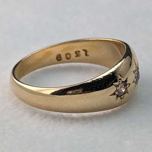 1899 British Antique Jewelry 18K Diamond Gypsy Ring Ring