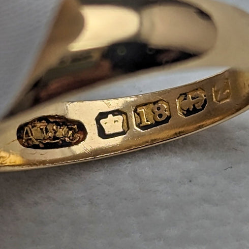 1899年 英国アンティークジュエリー 18金 ダイヤ ジプシーリング 指輪