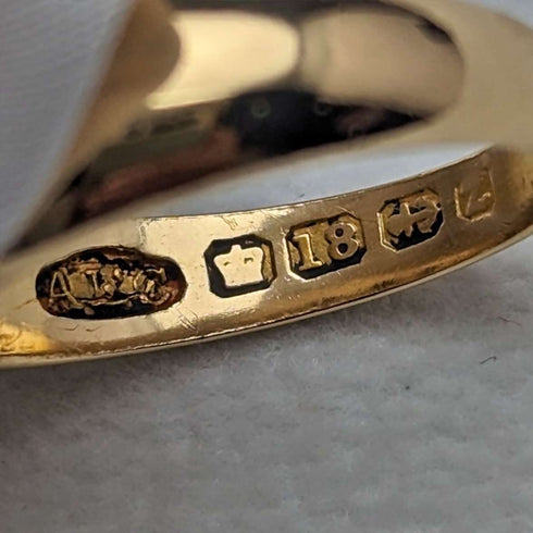1899 British Antique Jewelry 18K Diamond Gypsy Ring Ring