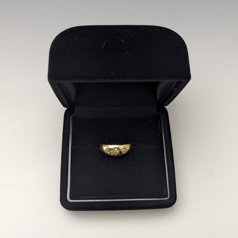 1899年 英国アンティークジュエリー 18金 ダイヤ ジプシーリング 指輪