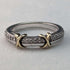 British Vintage Jewelry Mele Diamond & 9ct Gold & Sterling Silver Ring