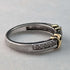 British Vintage Jewelry Mele Diamond & 9ct Gold & Sterling Silver Ring
