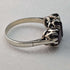 1977 British Vintage Jewelry 3 Garnet Sterling Silver Ring Ring