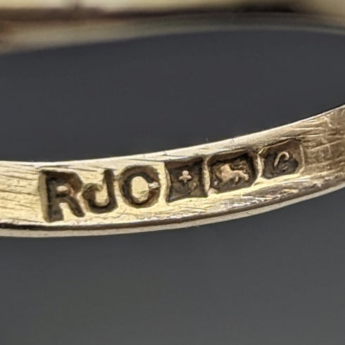 1977年 英国ヴィンテージジュエリー 3ガーネット 純銀リング 指輪