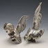 1962 German Vintage Sterling Silver Fighting Cock Figurine Pair Total 242g Israel Freeman