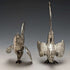 1962 German Vintage Sterling Silver Fighting Cock Figurine Pair Total 242g Israel Freeman