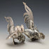 1962 German Vintage Sterling Silver Fighting Cock Figurine Pair Total 242g Israel Freeman