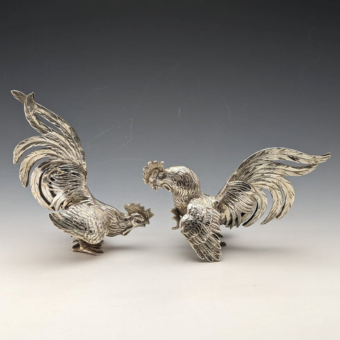 1962 年德國復古純銀鬥雞雕像一對總計 242 克以色列弗里曼