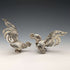 1962 German Vintage Sterling Silver Fighting Cock Figurine Pair Total 242g Israel Freeman