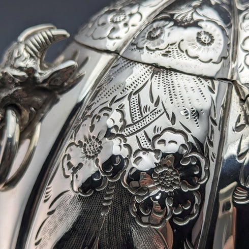 1880's British Antique Silver Plated Cookie Jar George Cutts & Sons