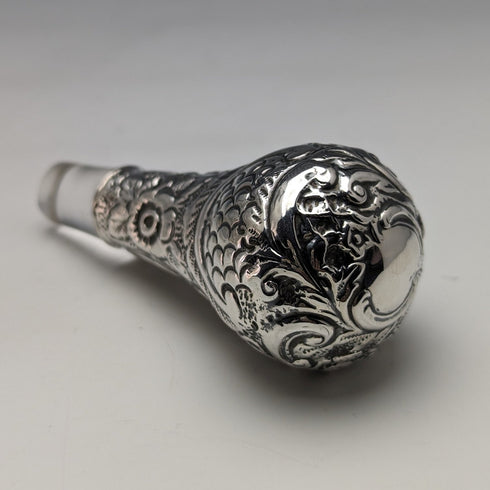 1900 年英國古董純銀醒酒器 Glug Glug 玻璃醒酒器