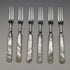 1950's British Vintage White Pearl Handle Cutlery 6 Pair Set with Case Mappin & Webb