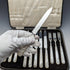 1950's British Vintage White Pearl Handle Cutlery 6 Pair Set with Case Mappin & Webb