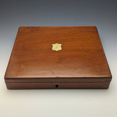 19 世紀末英國古董雕刻白色珍珠手柄甜點餐具 6 副套裝木盒裝