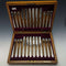 British Vintage Silver Plated Cutlery 12 Pair Set in Wooden Box Elkington