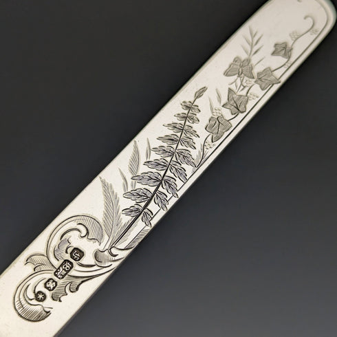 19 世紀末英國古董鍍銀甜點餐具 6 對套裝木盒裝 Fenton Brothers