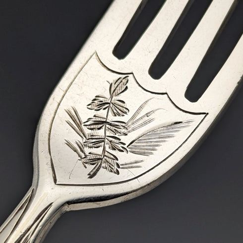 19 世紀末英國古董鍍銀甜點餐具 6 對套裝木盒裝 Fenton Brothers