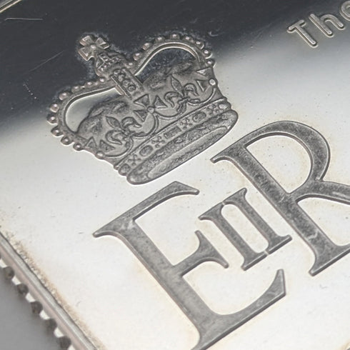 1977 Elizabeth II 25th Coronation Jubilee Sterling Silver 5 Pound Stamp Replica 40g