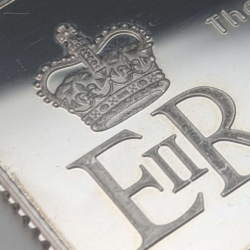 1977 Elizabeth II 25th Coronation Jubilee Sterling Silver 5 Pound Stamp Replica 40g